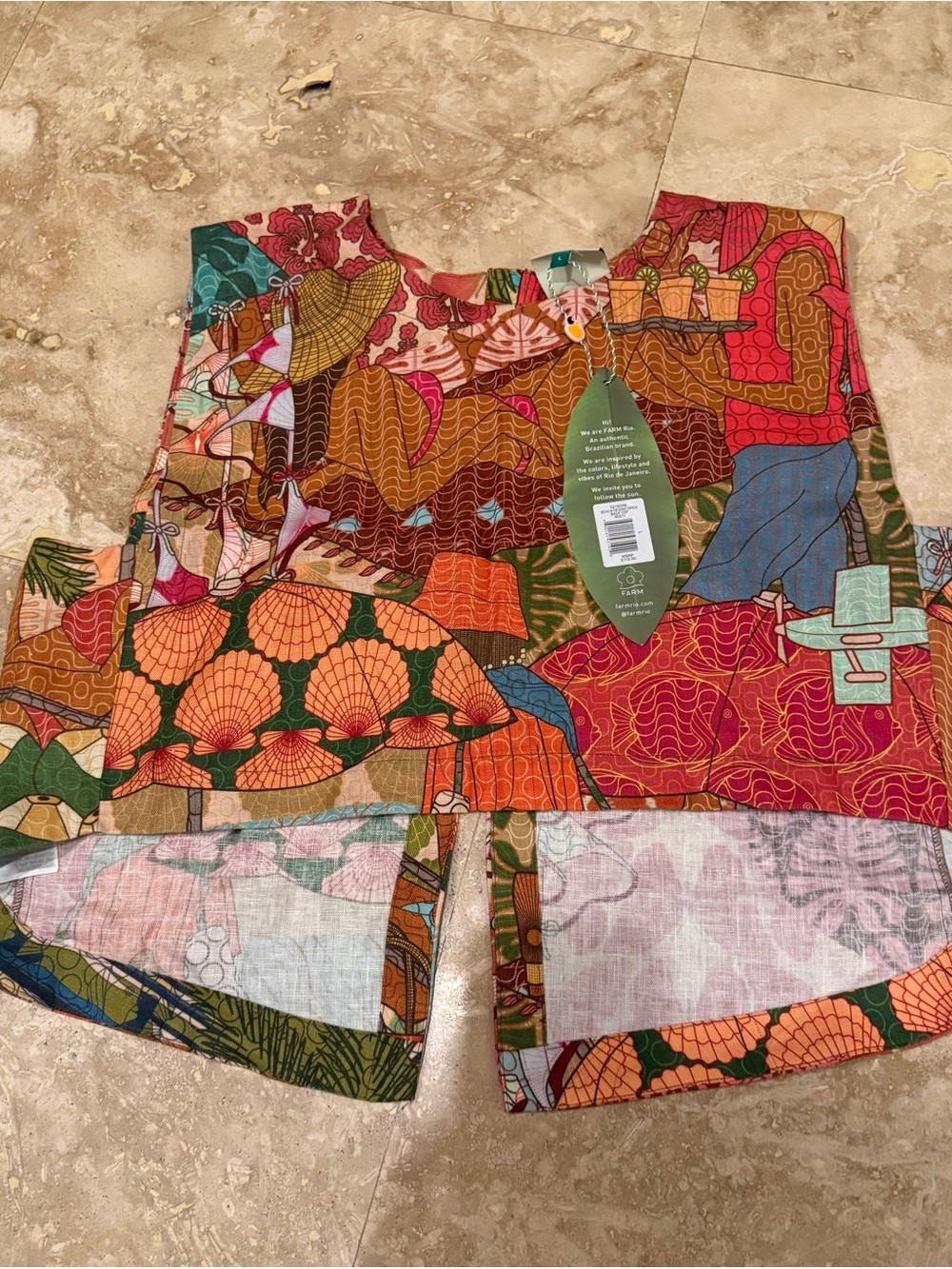 FARM Rio Multi-Color Printed Crop Top